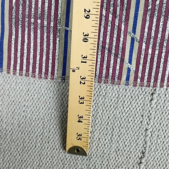 Wrangler Cowboy Cut Shirt Men 16.5-34 Burgundy Striped Western Long Tail - Picture 7 of 9